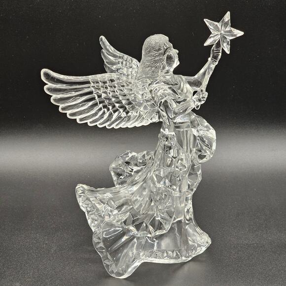 Silvestri Acrylic Angel Tree Topper Clear Star Vintage Christmas Decor 9" - Picture 5 of 8